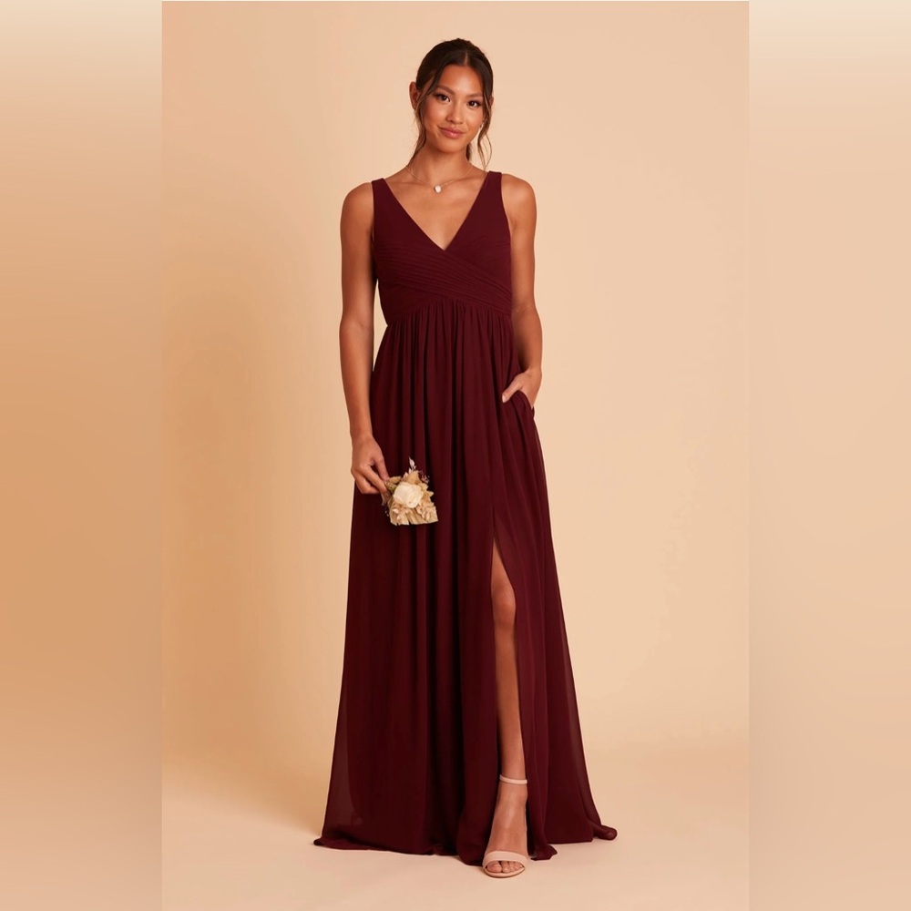 NWT Birdy Grey Laurie large Cabernet maroon bridesmaid dress prom bump friendly